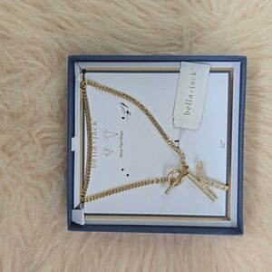 "K" Initial Necklace| Gold | NWT | Bella*Jack| Wear Two Ways Necklace​